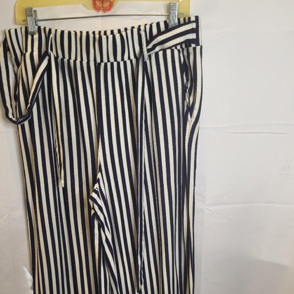 Any Body, New, Blue and White Women's Stretch Waist Pants, Size Large